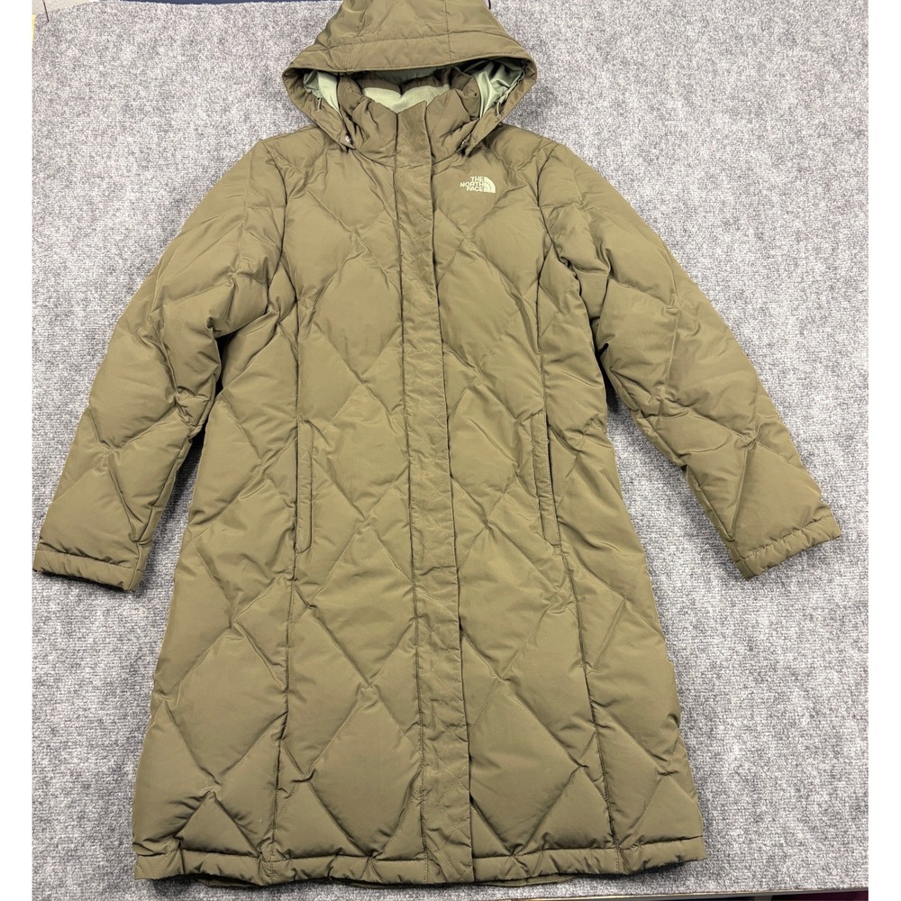 The North Face Miss Metro Down Parka Olive Green 550 Fill Puffer Jacket Large